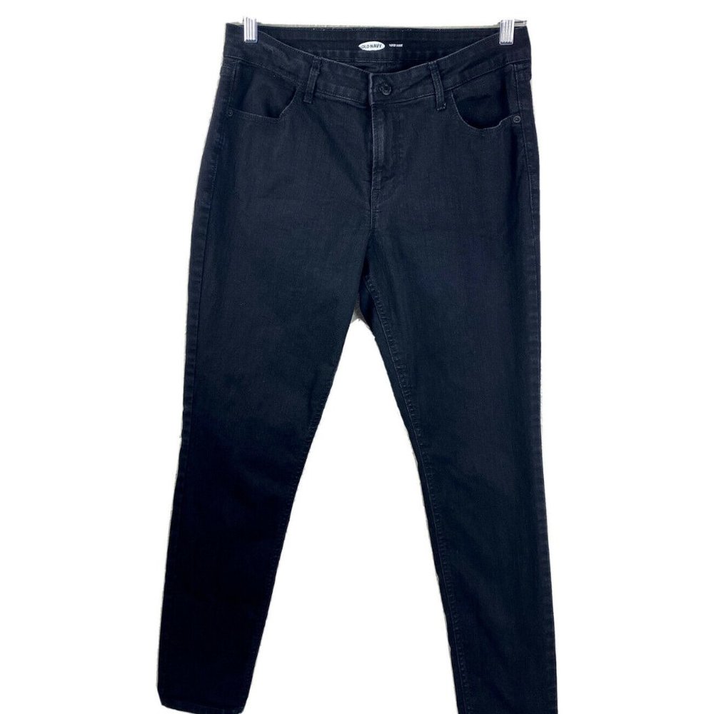 Old Navy Size 12 (Actual 33x27) Stretch Super Skinny Black Jeans GUC